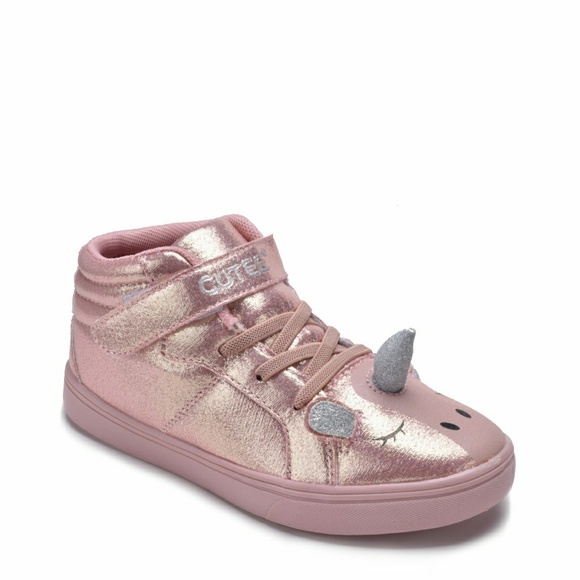 Girls BLUSH Hi-Top Unicorn Sneakers - Picture 2 of 8